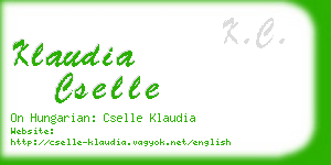 klaudia cselle business card